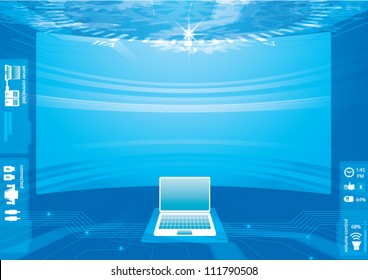 Abstract technology background - vector illustration control room abstract background big screen hi technology