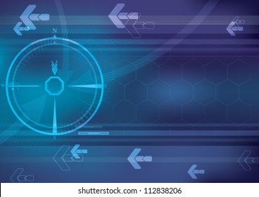 Abstract technology background - vector illustration  focus lock-on the target