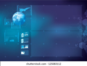 Abstract technology background - vector illustration control room abstract background big screen hi technology