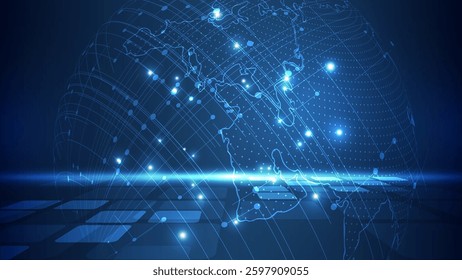 Abstract technology background. Vector illustration. Global network connection and communication concept.
