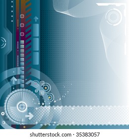 Abstract technology background. Vector layered.