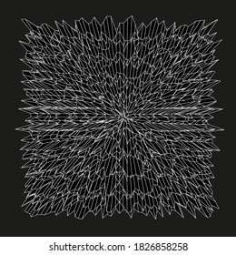 Abstract technology background with warped and distorted polygonal grid.