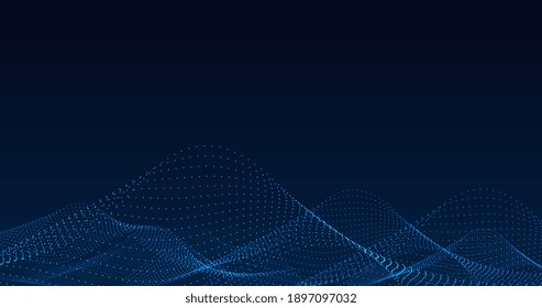 Abstract technology background. Waving particle background. Design template for brochures, flyers, magazine