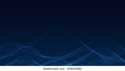 Abstract technology background. Waving particle background. Design template for brochures, flyers, magazine