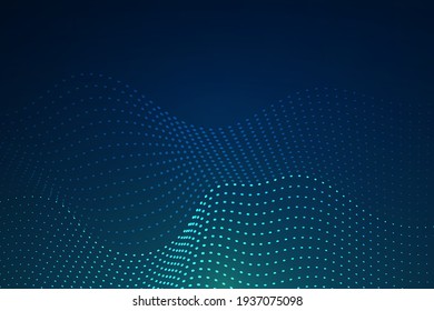 Abstract technology background. Waving particle background. Design template for brochures, flyers, magazine