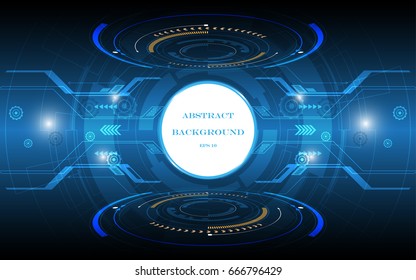 abstract technology background white circle space vector design