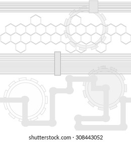 Abstract technology background. Wire, tube and gear.