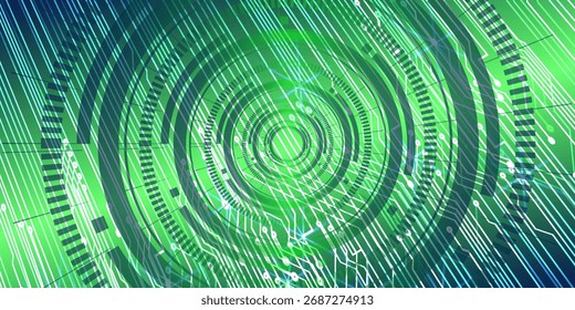 Abstract technology background with world map and network connection. Vector illustration.