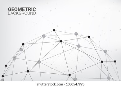 Abstract technology background.Geometric vector background. Global network connections with points and lines.