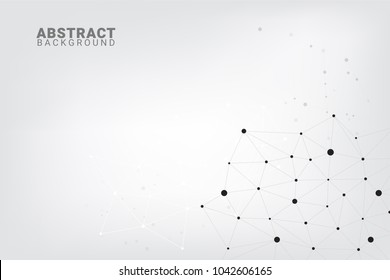 Abstract technology background.Geometric vector background. Global network connections with points and lines.