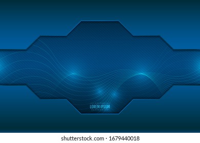 Abstract technology background.Metallic of blue with glowing lines.Vector illustration.Eps10