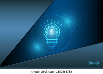  Abstract technology background.Metallic of blue with glowing lines.Save energy concept.Vector illustration.Eps10