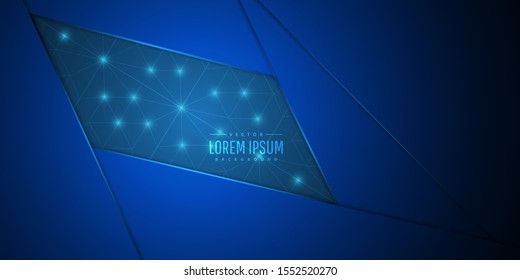 Abstract technology background.Modern geometric of blue. Paper cut style.Art design layout for business presentations, flyers, posters.Vector illustration.Eps10