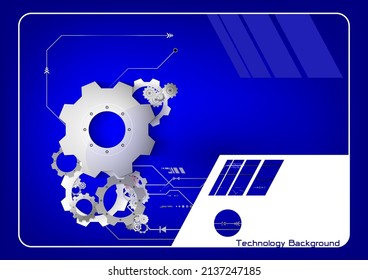 Abstract technology background.Realistic gear with signal digital data