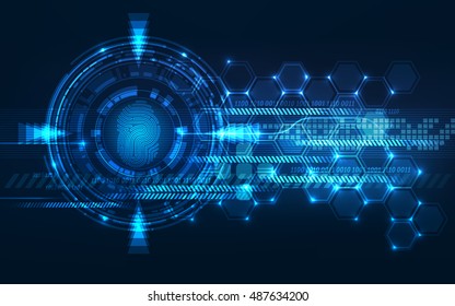 Abstract Technology Backgroundsecurity System Concept Fingerprint Stock ...