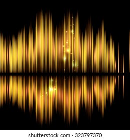 Abstract technology background-shiny sound waveform. Vector illustration.