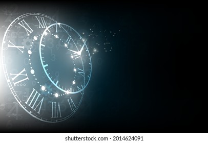 Abstract technology background.Technology clock future concept