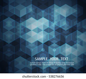 Abstract technology background.Transparent hexagons geometric design