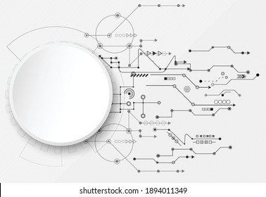 Abstract  technology background.Vector circle and electricity line with blue electronic cycle.Digital data , circuit board, Scientific background,Digital art and Abstract background concept.