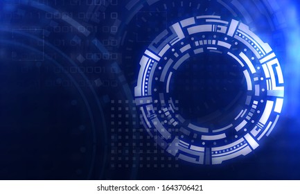 Abstract technology backround with hi-tech elements. Futuristic circle hud illustration. Dashboard concept design.