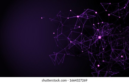 Abstract technology banner background with pink lights