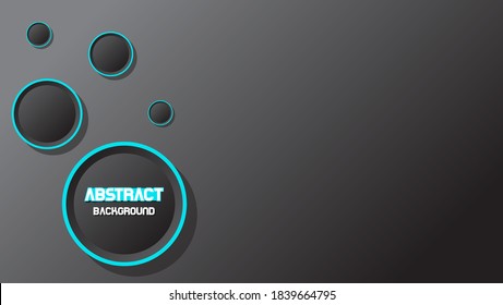 abstract technology banner background with realistic circle objeck