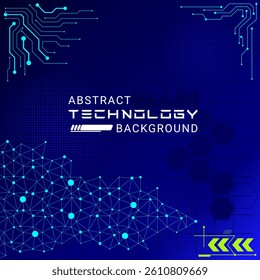 Abstract technology banner gradient blue background concept with technology light effect, abstract tech, Ai, big data, lines dots connection