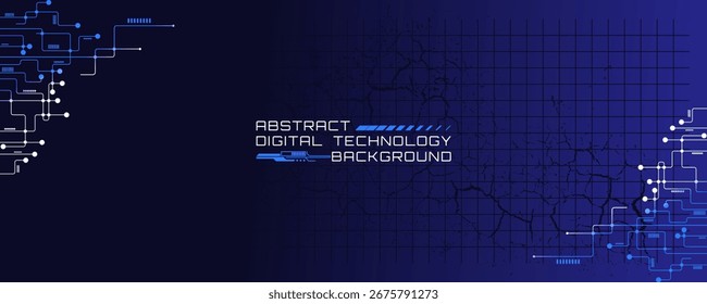 Abstract technology banner gradient blue background concept.