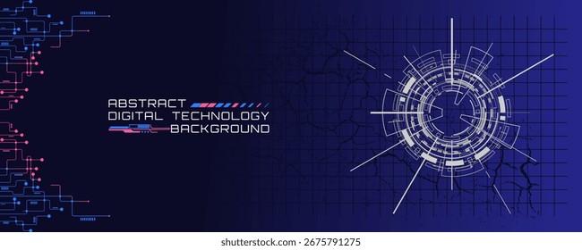 Tecnologia abstrata banner gradiente azul plano de fundo conceito.