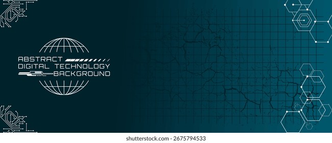Abstract technology banner gradient green background concept.