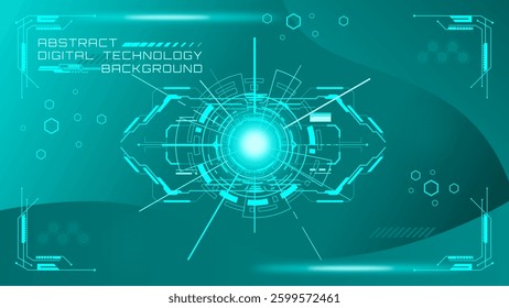 Abstract technology banner gradient teal green background concept with technology light effect, abstract tech, Ai, big data, lines dots connection