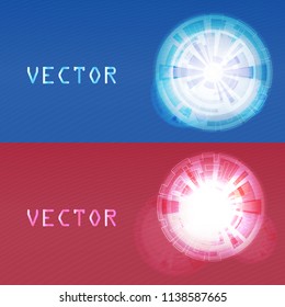 abstract technology banner, in style hud