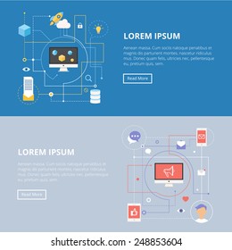 Abstract technology banners for web 