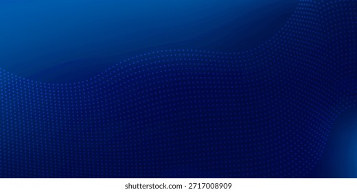 Abstract technology big data digital background. Dot blue wave light screen gradient texture background. 3d wave point fractal grid science futuristic audio visualization.Technology and science.Vector