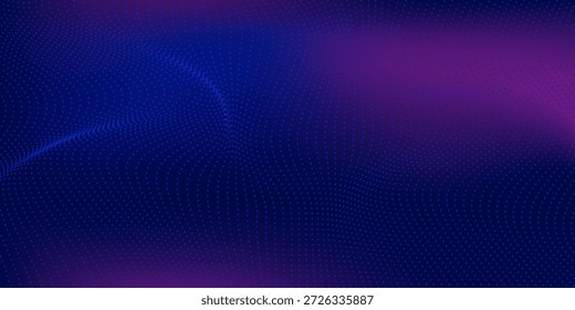 Abstract technology big data digital background. Dot blue wave light screen gradient texture background. 