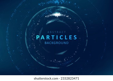 Abstract technology big data visualization. Innovation future data. Digital circles of particles. Graphic concept for your design