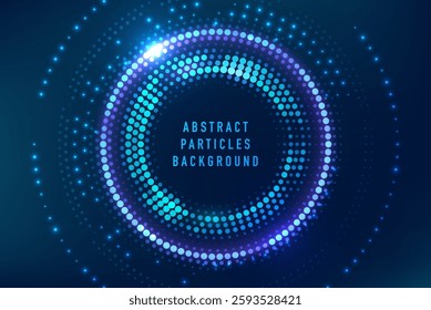 Abstract technology big data visualization. Innovation future data. Digital circles of particles. Graphic concept for your design
