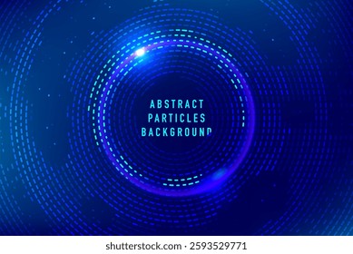 Abstract technology big data visualization. Innovation future data. Digital circles of particles. Graphic concept for your design