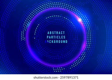 Abstract technology big data visualization. Innovation future data. Digital circles of particles. Graphic concept for your design