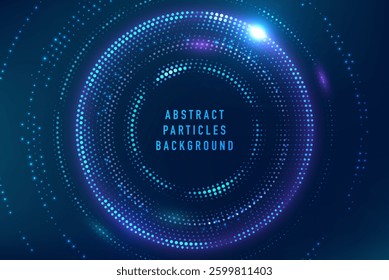 Abstract technology big data visualization. Innovation future data. Digital circles of particles. Graphic concept for your design