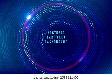 Abstract technology big data visualization. Innovation future data. Digital circles of particles. Graphic concept for your design