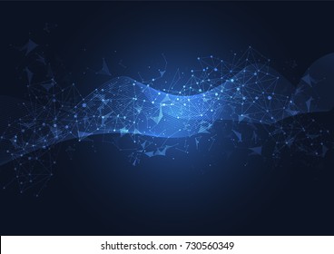 Abstract technology big data visualization. Futuristic space infographic. Information aesthetic background design. Vector illustration