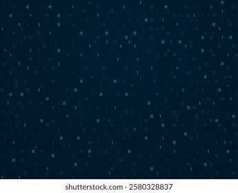 Abstract technology binary code background. Digital binary data, matrix background