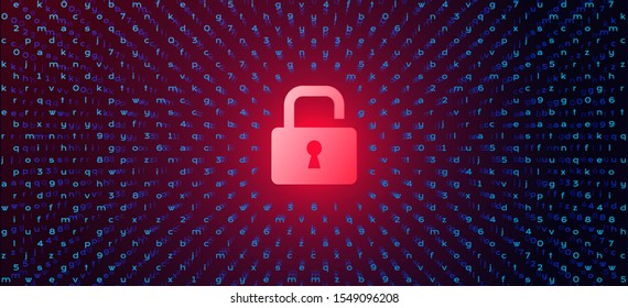 Abstract Technology Binary Code Dark Background. Cyber Attack, Ransomware, Malware, Scareware Concept