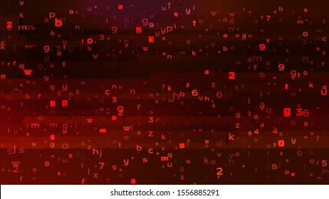 Abstract Technology Binary Code Dark Red Background. Cyber Attack, Ransomware, Malware, Scareware Concept