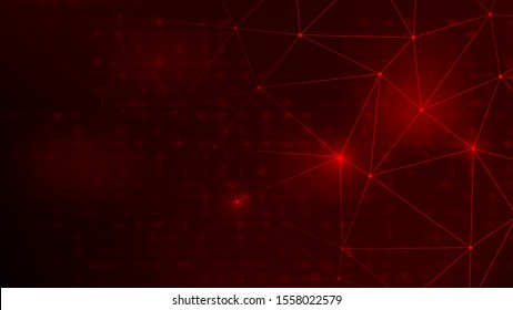 Abstract Technology Binary Code Dark Red Background. Cyber Attack, Ransomware, Malware, Scareware Concept