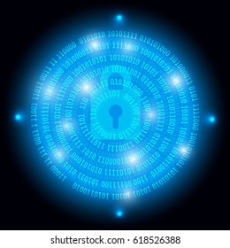 Abstract Technology Binary Numeral System Security Concept Vector Background