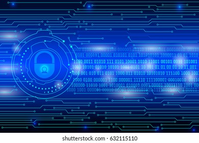 Abstract Technology Binary Numeral System Security Concept Vector Background