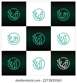 Abstract Technology Bird Logo icon design vector