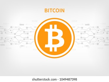 Abstract technology, Bitcoin crypto currency, Futuristic digital background, Vector illustration